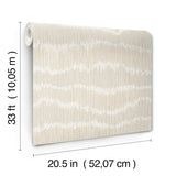 4197-27867 Wiggle Neutral Ikat Stripe Wallpaper