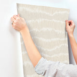4197-27867 Wiggle Neutral Ikat Stripe Wallpaper