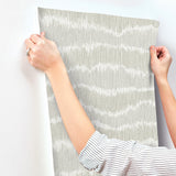 4197-27868 Wiggle Grey Ikat Stripe Wallpaper