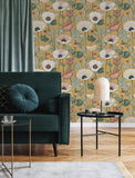 4197-27873 Mindra Mustard Floral Trail Wallpaper