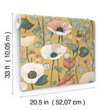 4197-27873 Mindra Mustard Floral Trail Wallpaper