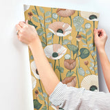 4197-27873 Mindra Mustard Floral Trail Wallpaper