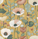 4197-27873 Mindra Mustard Floral Trail Wallpaper