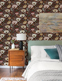  4197-27874 Mindra Maroon Floral Trail Wallpaper
