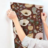  4197-27874 Mindra Maroon Floral Trail Wallpaper