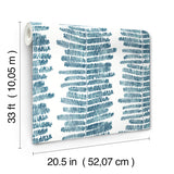 4197-27876 Lumis Blue Fern Stripe Wallpaper