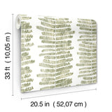  4197-27877 Lumis Green Fern Stripe Wallpaper