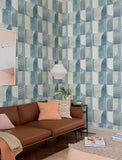  4197-27880 Otto Blue Abstract Geometric Wallpaper