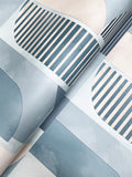  4197-27880 Otto Blue Abstract Geometric Wallpaper