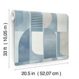  4197-27880 Otto Blue Abstract Geometric Wallpaper