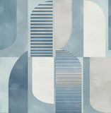  4197-27880 Otto Blue Abstract Geometric Wallpaper
