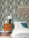 4197-27881 Otto Green Abstract Geometric Wallpaper