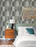 4197-27883 Otto Slate Abstract Geometric Wallpaper