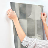 4197-27883 Otto Slate Abstract Geometric Wallpaper