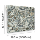  4197-27886 Manette Slate Birds in the Bush Wallpaper