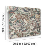 4197-27887 Manette Plum Birds in the Bush Wallpaper