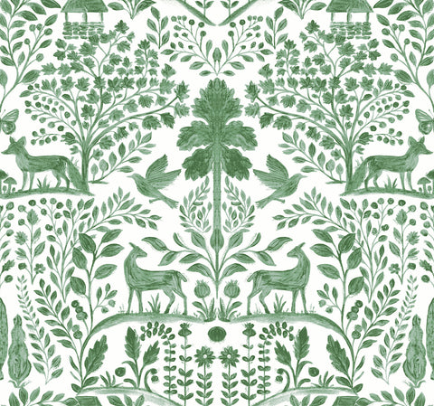 4197-83755 Anoki Green Scenic Woodlands Wallpaper
