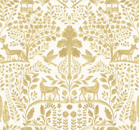 4197-83756 Anoki Yellow Scenic Woodlands Wallpaper