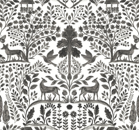 4197-83758 Anoki Black Scenic Woodlands Wallpaper