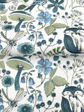 4197-83759 Wonder Teal Woodland Animals Wallpaper