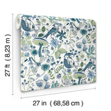 4197-83759 Wonder Teal Woodland Animals Wallpaper