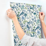 4197-83759 Wonder Teal Woodland Animals Wallpaper