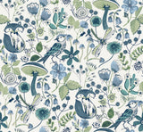 4197-83759 Wonder Teal Woodland Animals Wallpaper
