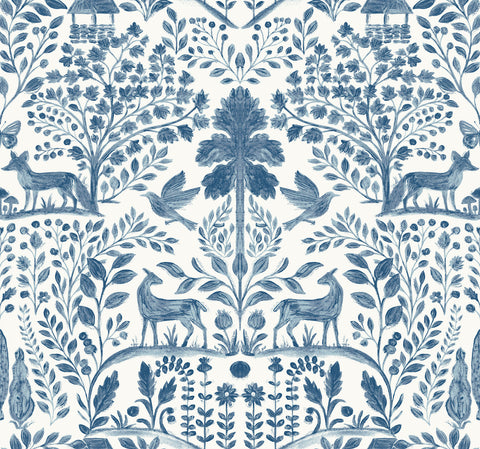4197-84003 Anoki Blue Scenic Woodlands Wallpaper