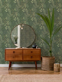 4201-20103 Ängslycka Dark Green Forest Botanicals Wallpaper
