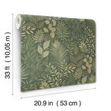 4201-20103 Ängslycka Dark Green Forest Botanicals Wallpaper