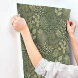 4201-20103 Ängslycka Dark Green Forest Botanicals Wallpaper
