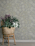  4201-20114 Paradis Slate Bouquet Toss Wallpaper