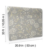  4201-20114 Paradis Slate Bouquet Toss Wallpaper