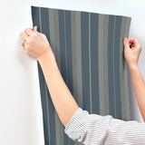 4201-20120 Herrgård Navy Stripe Wallpaper