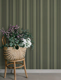 4201-20121 Herrgård Evergreen Stripe Wallpaper