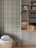 4201-20130 Emma Grey Plaid Wallpaper