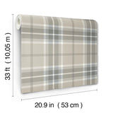 4201-20130 Emma Grey Plaid Wallpaper