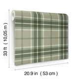 4201-20131 Emma Evergreen Plaid Wallpaper