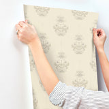 4201-48006 Gullvie Cream Pansies Wallpaper