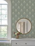4201-48007 Gullvie Seafoam Pansies Wallpaper