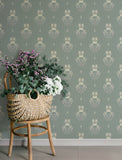 4201-48007 Gullvie Seafoam Pansies Wallpaper
