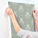 4201-48007 Gullvie Seafoam Pansies Wallpaper