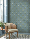  4201-48008 Gullvie Light Blue Pansies Wallpaper