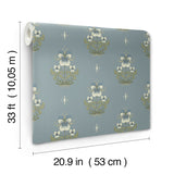  4201-48008 Gullvie Light Blue Pansies Wallpaper