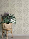 4201-48009 Rosa Cream Floral Columns Wallpaper