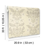 4201-48009 Rosa Cream Floral Columns Wallpaper