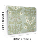 4201-48011 Rosa Sky Blue Floral Columns Wallpaper