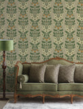  4201-48012 Rosa Light Brown Floral Columns Wallpaper