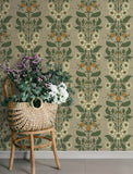  4201-48012 Rosa Light Brown Floral Columns Wallpaper