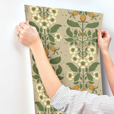  4201-48012 Rosa Light Brown Floral Columns Wallpaper